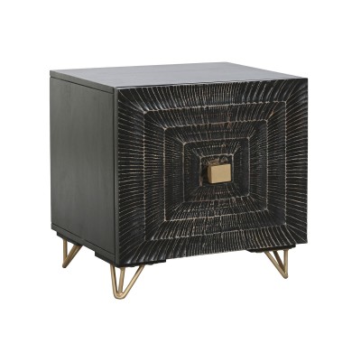 Nightstand Home ESPRIT Black Golden 50 x 40 x 50 cm