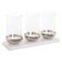 Candleholder Home ESPRIT White Silver Crystal Marble 40 x 13 x 22 cm