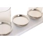Candleholder Home ESPRIT White Silver Crystal Marble 40 x 13 x 22 cm