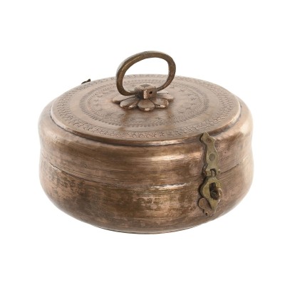 Jewelry box Home ESPRIT Copper Brass 25 x 25 x 10 cm