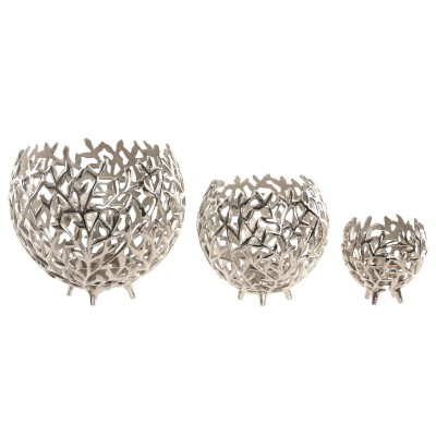 Candleholder Home ESPRIT Silver Aluminium 20 x 20 x 18 cm