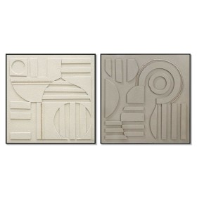 Toile Home ESPRIT Marron Beige Moderne Urbaine 102 x 4,5 x 102 cm (2 Unités)