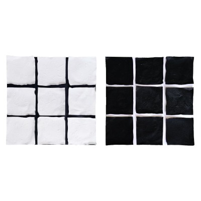 Canvas Home ESPRIT White Black Modern 80 x 4 x 80 cm (2 Units)