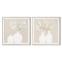 Toile Home ESPRIT Blanc Beige Vase Cottage 62 x 4,5 x 62 cm (2 Unités)