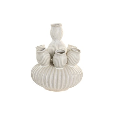 Vase Home ESPRIT Cream Ceramic Mediterranean 18 x 18 x 23 cm