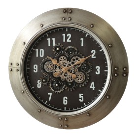 Horloge Murale Home ESPRIT Noir Argenté Verre Fer Loft 80 x 9 x 80 cm
