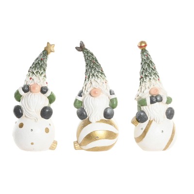 Christmas bauble Home ESPRIT White Green Golden Gnome 23 X 21,5 X 55 CM (3 Units)
