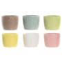 Planter Home ESPRIT Yellow Blue White Pink Dolomite 12 x 12 x 10 cm (6 Units)