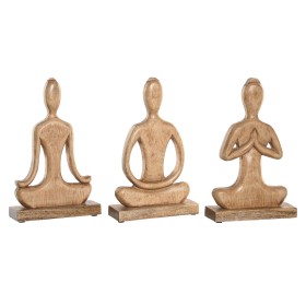 Decorative Figure Home ESPRIT Light brown Natural Yoga Arab 17,7 X 6 X 28,5 CM (3 Units)