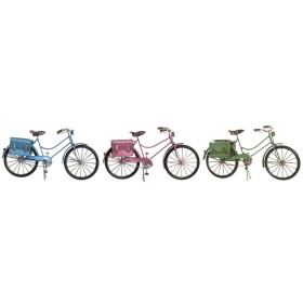 Decorative Figure Home ESPRIT Blue Red Green Pink Bicycle Vintage 30 x 9 x 15 cm (3 Units)