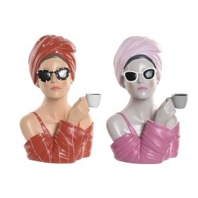 Decorative Figure Home ESPRIT Red Coral Lady 20 X 18,5 X 29 CM (2 Units)
