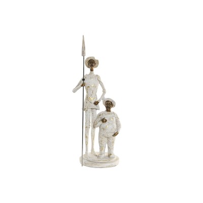 Decorative Figure Home ESPRIT White Golden 9 x 8 x 25 cm