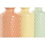 Vase Home ESPRIT Vert Beige Gris Terre cuite Dolomite 9 x 9 x 19 cm (3 Unités)