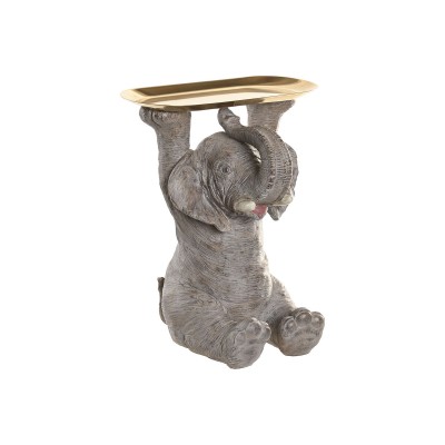 Figurine Décorative Home ESPRIT Gris Doré Eléphant 30,5 X 23 X 34,5 CM