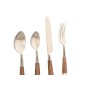 Cutlery Home ESPRIT White Silver Natural Stainless steel Acacia 4,5 X 2 X 21 CM 16 Pieces