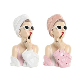 Figurine Décorative Home ESPRIT Blanc Rose Femme 15,5 X 15 X 27 CM (2 Unités)