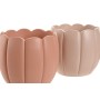 Cache-pot Home ESPRIT Terre cuite Rose clair Ciment Shabby Chic 15 x 15 x 13 cm (3 Pièces) (2 Unités)