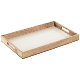 Tray Home ESPRIT White Natural Mango wood 43,5 X 27 X 4,5 CM
