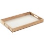 Plateau Home ESPRIT Blanc Naturel Bois de manguier 43,5 X 27 X 4,5 CM