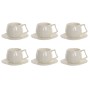 Set of 6 Cups with Plate Home ESPRIT White Porcelain 120 ml