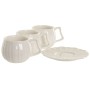Set of 6 Cups with Plate Home ESPRIT White Porcelain 120 ml