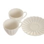 Jeu de 6 tasses avec plat Home ESPRIT Blanc Porcelaine 150 ml