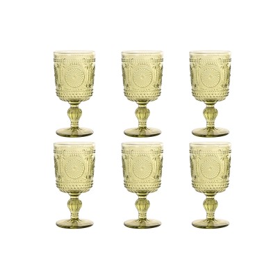 Set de Verres Home ESPRIT Vert Verre 310 ml (6 Unités)