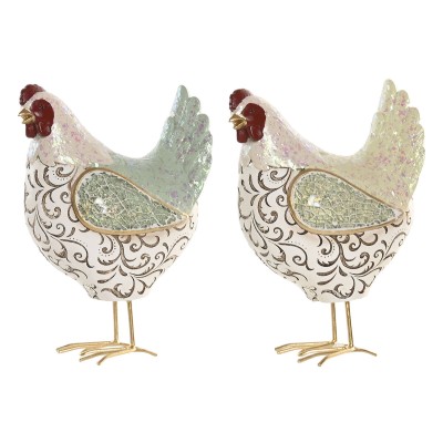 Figurine Décorative Home ESPRIT Vert Poule (2 Unités)