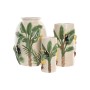 Vase Home ESPRIT Vert Beige Céramique Oiseaux Tropical 12 x 12 x 22 cm