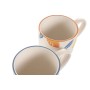 Tasse mug Home ESPRIT Jaune Bleu Blanc Orange Citron méditerranéen Avec relief 360 ml (4 Unités)