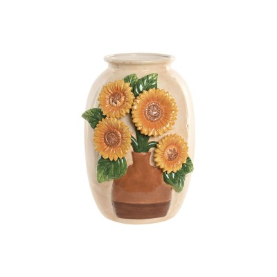 Vase Home ESPRIT Jaune Beige Céramique Shabby Chic 26 x 26 x 34 cm