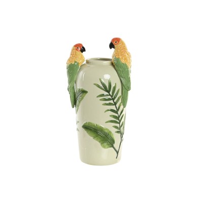 Vase Home ESPRIT Yellow Green Ceramic Tropical 21 x 21 x 24 cm