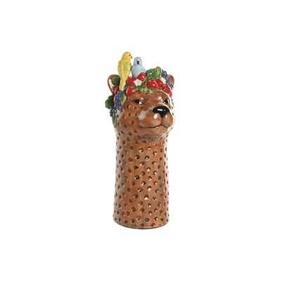 Vase Home ESPRIT Brown Ceramic Tropical 16 x 16 x 38 cm