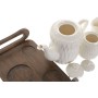 Jeu de Théière Home ESPRIT Blanc Brun foncé Bambou Porcelaine