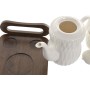 Ensemble de tasses à café Home ESPRIT Blanc Brun foncé Bambou Porcelaine 6 Pièces