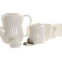 Ensemble de tasses à café Home ESPRIT Blanc Brun foncé Bambou Porcelaine 240 ml 6 Pièces
