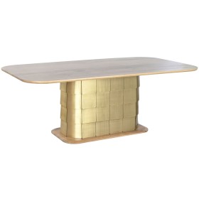 Table de Salle à Manger Home ESPRIT Doré Laiton Bois de manguier 210 x 110 x 76 cm