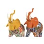 Decorative Figure Home ESPRIT Yellow Multicolour Orange Elephant 16 x 7 x 17 cm (2 Units)