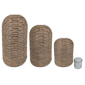 Candleholder Home ESPRIT wicker Crystal 40 x 40 x 83 cm