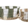 Basket set Home ESPRIT Green Cream Tropical 35 X 35 X 16 CM (2 Pieces)