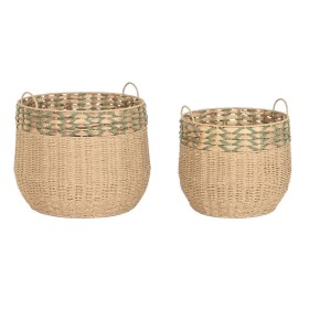 Basket set Home ESPRIT Green Natural Natural Fibre (2 Pieces)