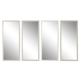 Miroir mural Home ESPRIT Blanc Marron Beige Gris Moderne 68 x 2 x 156 cm (4 Unités)