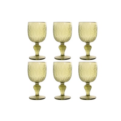 Set of cups Home ESPRIT Green Crystal 340 ml (6 Units)