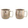Ensemble de 2 mugs Home ESPRIT Doré Argenté Loft 480 ml (2 Unités)