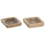 Vide-poches Home ESPRIT Marron Bois de manguier 9,5 x 9,5 x 2 cm (2 Unités)