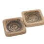 Vide-poches Home ESPRIT Marron Bois de manguier 9,5 x 9,5 x 2 cm (2 Unités)