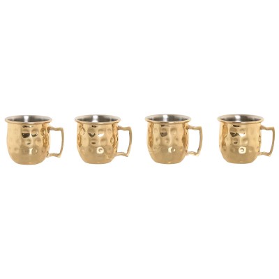 Ensemble de 4 mugs Home ESPRIT Doré Loft