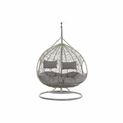 Fauteuil de jardin suspendu DKD Home Decor 133 x 80 x 110 cm Gris rotin synthétique Aluminium