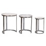 Set of 3 tables Home ESPRIT White Silver 45 x 45 x 56 cm
