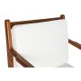 Armchair DKD Home Decor White Brown Dark brown Polyester Teak 64 x 76 x 77 cm